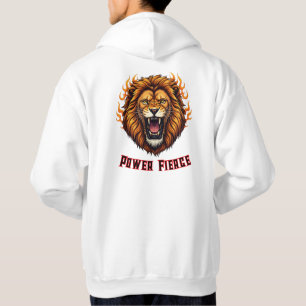 Brüllender Feuerlöwenkopf-Maskottchen Hoodie