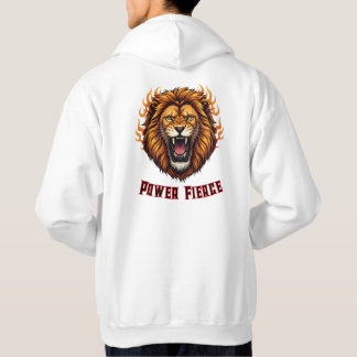 Brüllender Feuerlöwenkopf-Maskottchen Hoodie