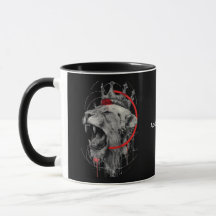 Brüllender gekrönter Löwe Trash Polka Tasse