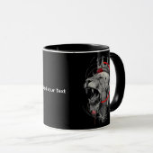Brüllender gekrönter Löwe Trash Polka Tasse (VorderseiteRechts)