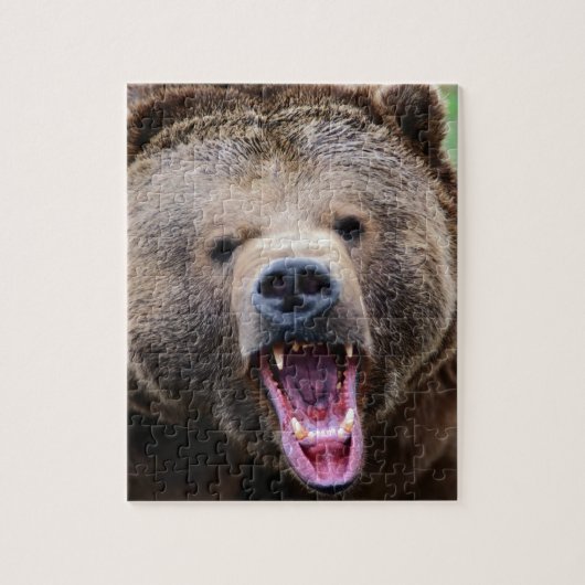 Brüllender Grizzlybär Puzzle (Vertikal)