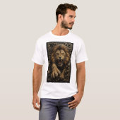 Brüllender Löwe – 3D-Mikromosaik T-Shirt (Vorne ganz)