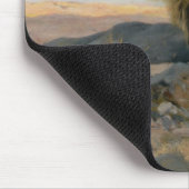 Brullender Lowe in Steiniger Stepp Mousepad (Ecke)