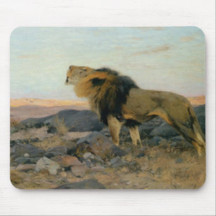 Brullender Lowe in Steiniger Stepp Mousepad