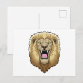 Brüllender Löwe Postkarte (Vorne/Hinten)