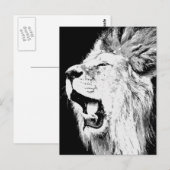 Brüllender Löwe Postkarte (Vorne/Hinten)