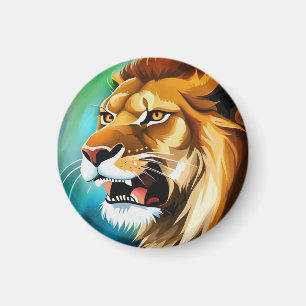 Brüllender Löwe Seitenposen-Porträt-57566 Magnet