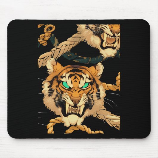 Brüllender-Tiger-Aufkleber Mousepad (Vorne)
