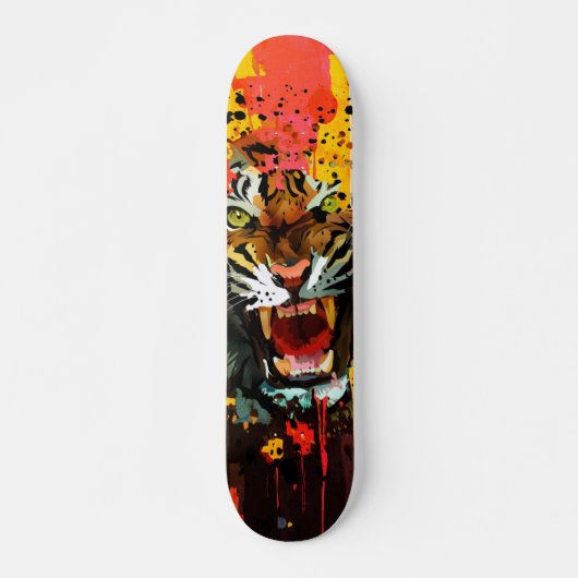 Brüllender Tiger-Farbspritzer High Energy Street-A Skateboard (Vorne)