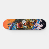 Brüllender Tiger-Farbspritzer-Surf-Welle-Straßenku Skateboard (Horizontal)