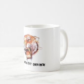 Brüllender Tigerkopf des coolen Kaffeetasse (VorderseiteRechts)