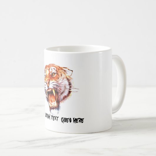 Brüllender Tigerkopf des coolen Kaffeetasse (VorderseiteRechts)
