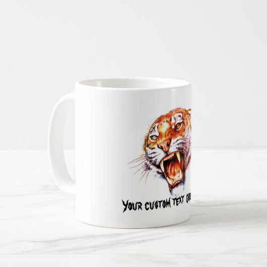 Brüllender Tigerkopf des coolen Kaffeetasse (Vorderseite Links)