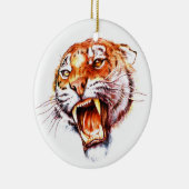 Brüllender Tigerkopf des coolen Keramik Ornament (Rechts)