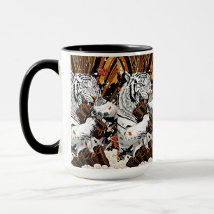 Brüllender Weißer Tiger – Kühne Morgenenergie Tasse