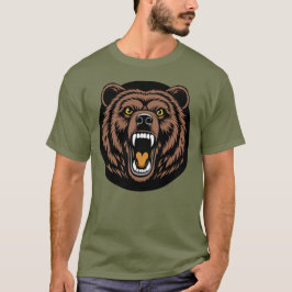 Brüllendes Bärenkraft-Emblem T-Shirt