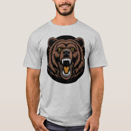 Brüllendes Bärenkraft-Emblem T-Shirt