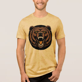 Brüllendes Bärenkraft-Emblem Tri-Blend Shirt