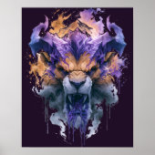 Brüllendes Dämonen-Löwe Poster (Vorne)