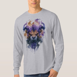 Brüllendes Fantasy-Löwen-Langarmshirt T-Shirt