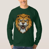 Brüllendes Löwe Grafik Langarmshirt T-Shirt (Vorderseite)