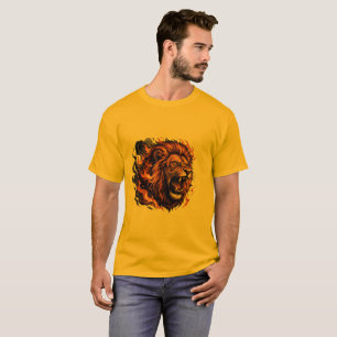 Brüllendes Löwe T-Shirt – Wilde Kraft Graphi