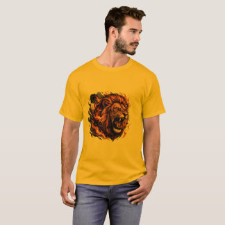 Brüllendes Löwe T-Shirt – Wilde Kraft Graphi