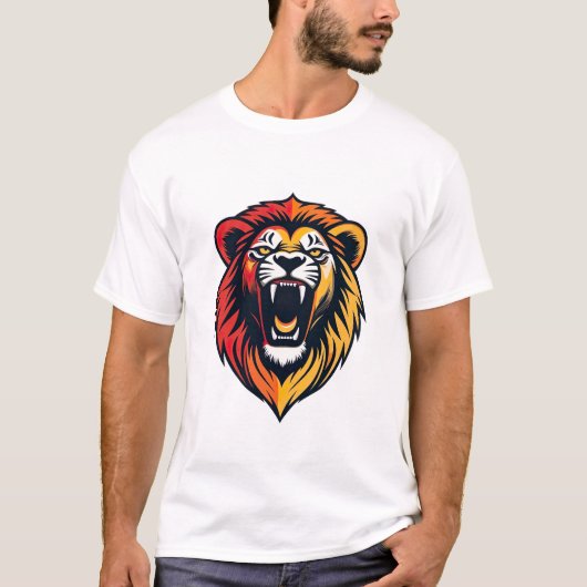 Brüllendes Löwen-Emblem T-Shirt (Vorderseite)