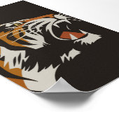 Brüllendes Tiger Vintage-Tierposter Poster (Ecke)