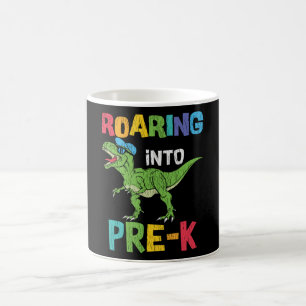 Brüllendes Vorschul-Rückkehr-zur-Schule T-Rex Dino Kaffeetasse