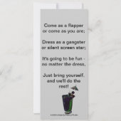 Brüllendes Zwanzigerjahre Thema-Party laden ein Einladung (Rückseite)
