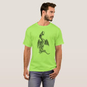 Brüllenschwarzer Drache T-Shirt (Vorne ganz)