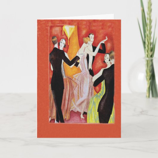 Brüllenzwanziger jahre, die Paare tanzen Karte (Vorderseite)