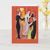 Brüllenzwanziger jahre, die Paare tanzen Karte (Gelbe Blume)