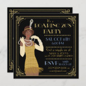 Brüllenzwanziger jahre einladung (Vorne/Hinten)