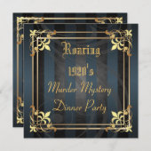 Brüllenzwanziger jahre Kunst-Deko-Schwarz-Party Einladung (Vorne/Hinten)