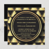 Brüllenzwanziger jahre Kunst-Deko Wedding Einladung (Vorne/Hinten)