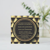 Brüllenzwanziger jahre Kunst-Deko Wedding Einladung (Stehend Vorderseite)