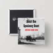 Brüllenzwanziger jahre Party-Namen-Umbau Button (Vorne & Hinten)