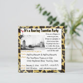 Brüllenzwanziger jahre Party-Prallplatten-Leopard Einladung (Stehend Vorderseite)