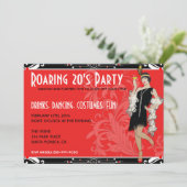 Brüllenzwanziger jahre Prallplatten-Mädchen-Retro Einladung (Stehend Vorderseite)