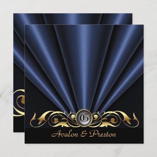 Brüllenzwanziger jahre schwarze einladung (Vorne/Hinten)