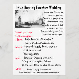 Brüllenzwanziger jahre Thema-Hochzeit Einladung