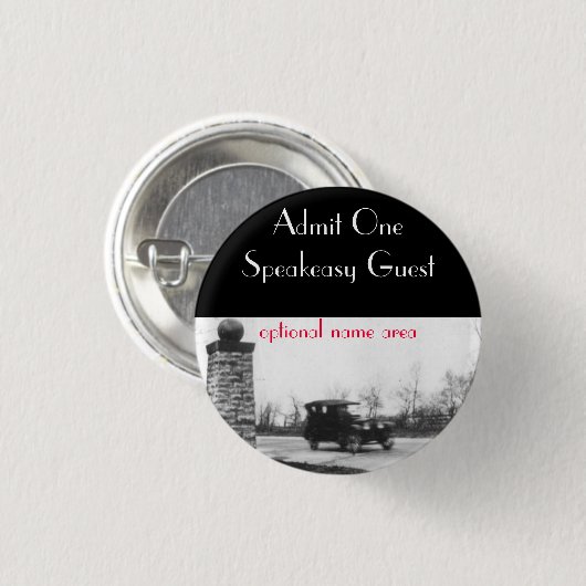 Brüllenzwanziger jahre Verbot-Gast-Abzeichen Button (Vorne & Hinten)