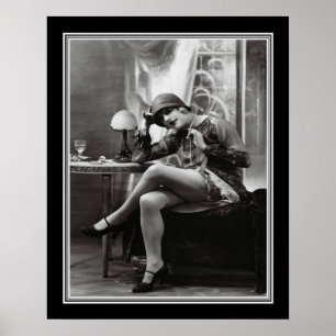 Brüllenzwanziger jahre Vintager B&W Druck 16x20 Poster
