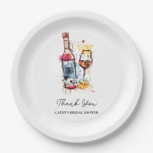 Brunch and Bubbly Brautparty Champagne 9" Runde Pappteller (Vorderseite)