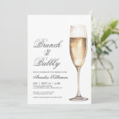 Brunch And Bubbly Bridal Shower Einladung (Stehend Vorderseite)