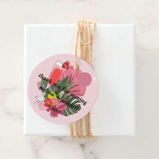 Brunch and bubbly champagne mimosa thank you geschenkanhänger (Beispiel)