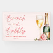 Brunch and Bubbly Mimosa Champagne Birthday Brunch Banner (Horizontal)