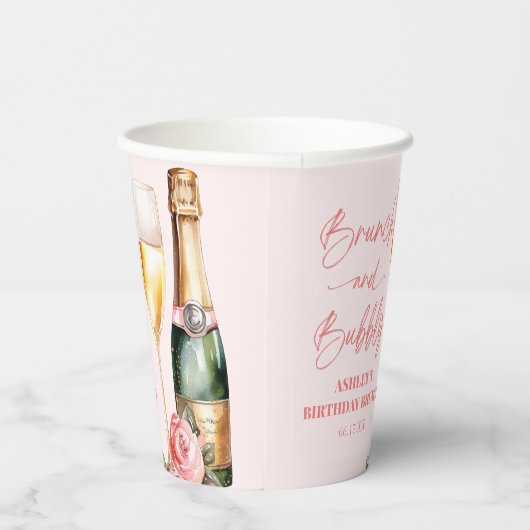 Brunch and Bubbly Mimosa Champagne Birthday Brunch Pappbecher (Rechts)